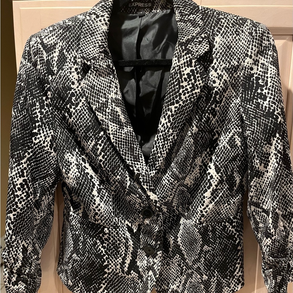 EXPRESS black/cream, detailed jacket/blazer.